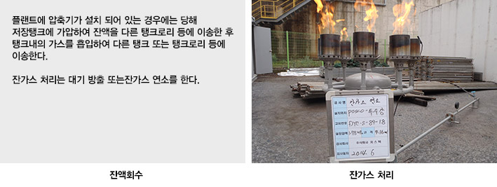 재검사 준비(잔가스처리 및 공정진행 과정)